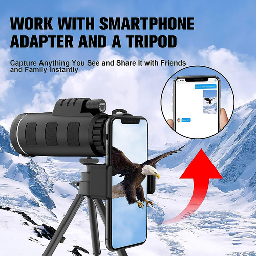 Jiasifu Telescopio Monocular De Alta Definición 40x60 Con Ad
