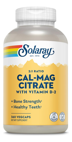 Solaray Cal-mag Citrate With Vitamin D 2:1 Capsules, 360 Cou