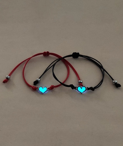 Pack Dos Pulseras Para Compartir Amistad Parejas Amor Corazón Luminoso 8 Cm 45.72 Cm
