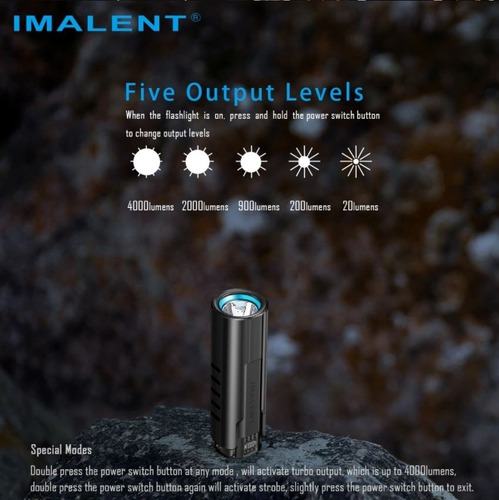 Lanterna Imalent Ld70 Edc 4000lm Oled Display Usb Magnético