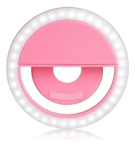 Selfie Ring Light Clipe Anel Led Celular Universal - Rosa