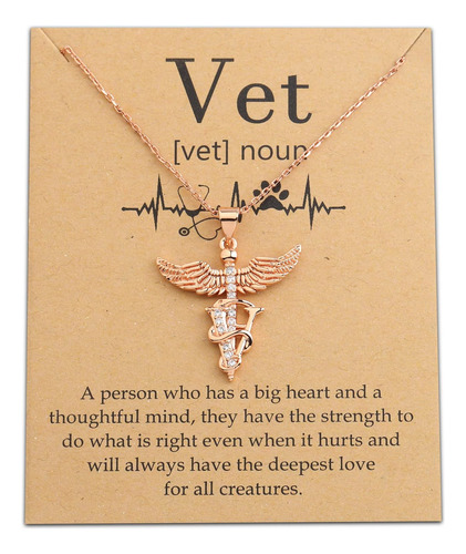 Bobauna Collar Con Colgante De Caduceo Veterinario, Joyería