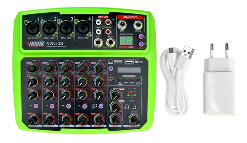 Consola profesional de 8 canales NVKi08BT Usb Effects Bluetooth Bivolt