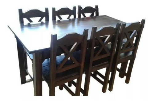 Juego De Comedor 6 Sillas Con Respaldo Combinado Con Hierro