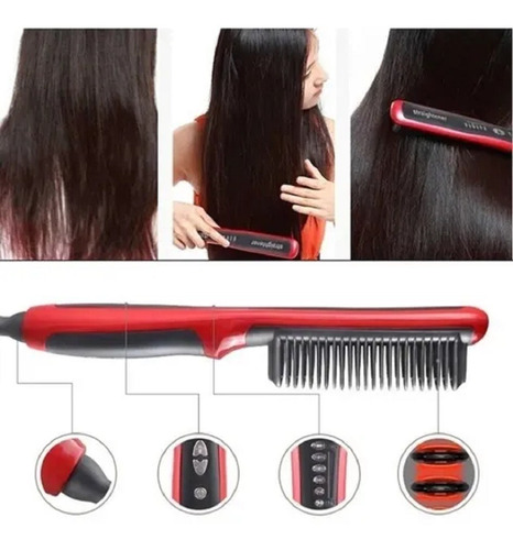 Plancha Cepillo Alisador Pelo Cabello Alambrica 200 Grados