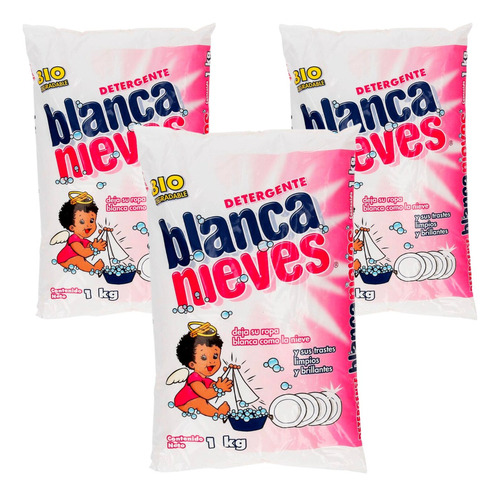 3 Pack Blanca Nieves Detergente En Polvo Multiusos 1 Kg