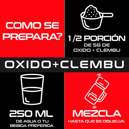 Óxido + Clembu Pre Entreno Maximo Protein 60 Servs 300g Natural