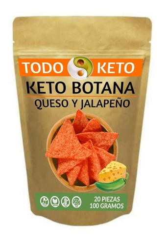 Totopos Keto Botana De Almendra Queso Y Jalapeño 100 Gramos