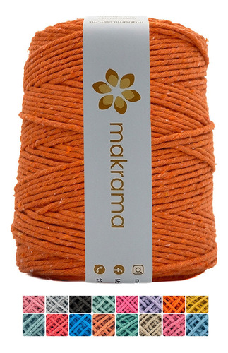Hilaza De Algodón Para Macrame 3mm Colores Color Naranja