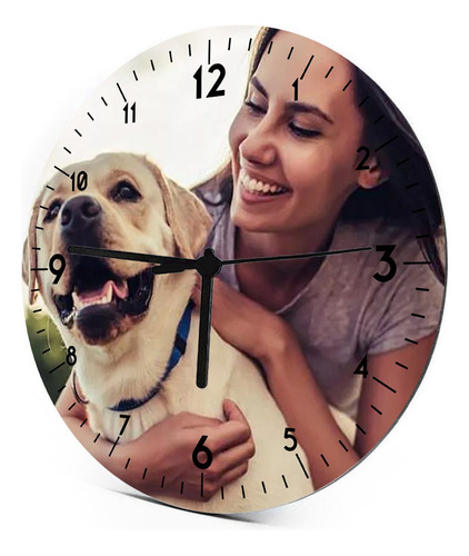 Reloj De Pared Cristal Personalizado Con Foto Personalizable