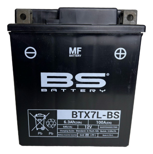 Bateria Btx7l / Ytx7l / Htx7l Bs Battery Con Acido