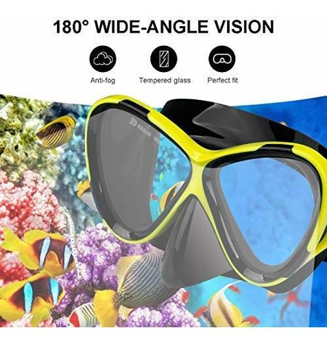 Imagen 5 de 7 de Conjunto De Snorkel Anggo, Adultos, Recreación, Anti-fog