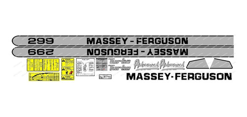 Decalque Faixa Adesiva Trator Massey Ferguson 299 Advanced