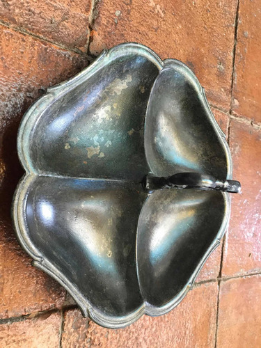 Plato Botanero De Pewter Antiguo (Usado)
