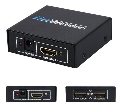 Splitter Hdmi 1x2 Activo 1.4 Full Hd 1080p 3d Metálico 