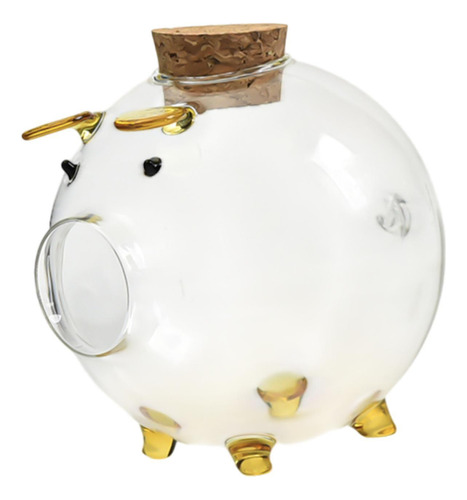 Glass Piggy Bank Pig Money Saving Box Contenedor Estilo D
