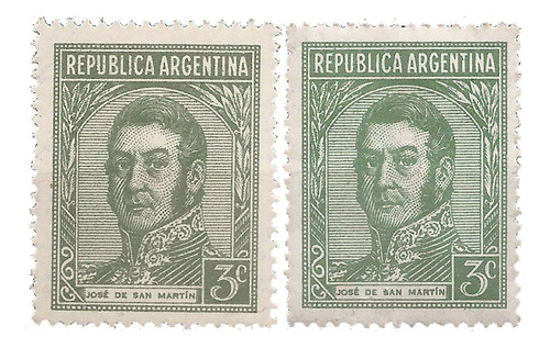 Argentina Gj 740 Mt 366 Dos Colores San Martín Mint 
