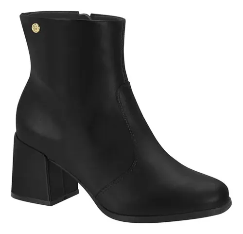 Bota Feminina Coturno Cano Curto Salto Grosso Confortável Preto 35 Br