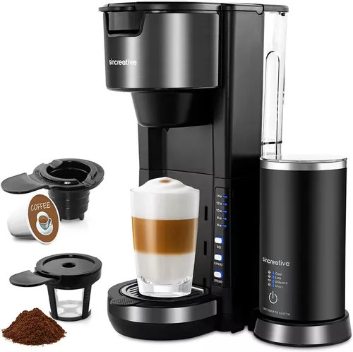  boly Cafetera 6 en 1 con espumador de leche, café de una sola  porción, té, café con leche y capuchino, compatible con cápsulas y café  molido, cafetera compacta : Hogar y Cocina