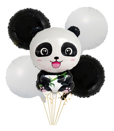 Globos Oso Panda  Kit X 5 Globos Baby Shower, Cumple