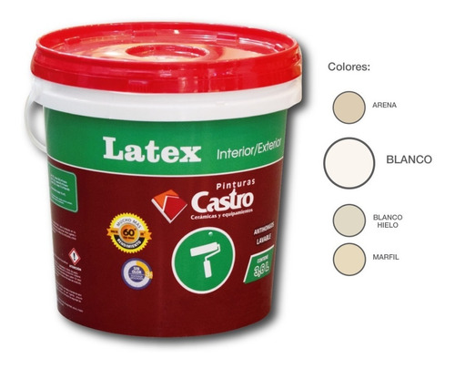 Pintura Latex Interior Exterior Blanc 3,6lt Cerámicas Castro