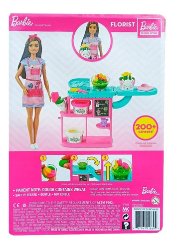 Imagen 8 de 8 de Barbie Florista + Moldes + Plastilina Mattel Original Niñas