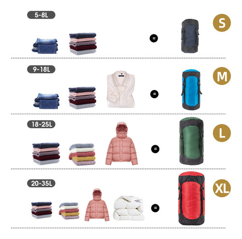 Saco De Compresión Para Guardar Sacos De Dormir, Pequeño 5-3