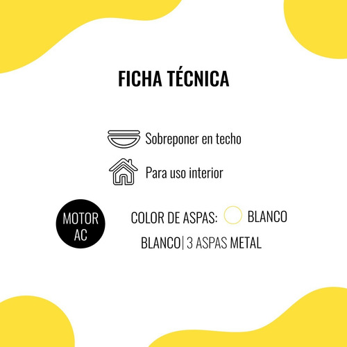 Ventilador de techo Masterfan Prometheus blanco con 3 aspas de metal, 56" de diámetro 127 V