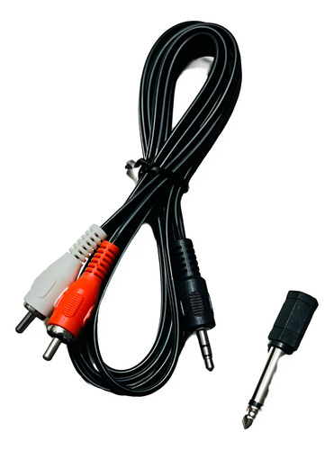 Cable De Audio Auxiliar A Rca Con Adaptador Mono 6.35
