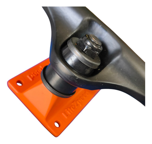 Trucks Skateboard Litezpeed+ruedas 52mm+baleros Abec 9 Plata/naranja