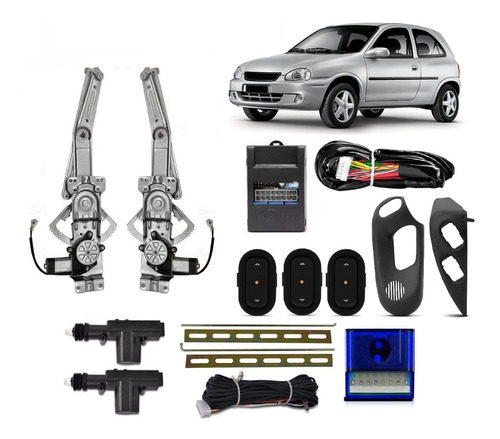 Kit Vidro Eletrico Corsa Hatch 2 Portas Sensorizado + Trava