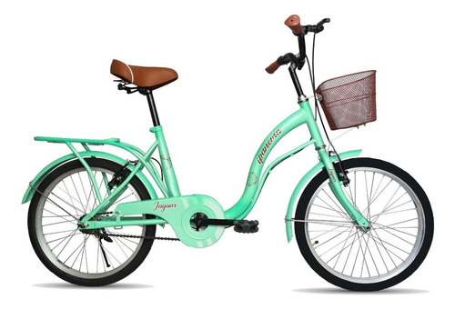 Bicicleta urbana infantil Jaguar Ipanema R20 frenos v-brakes color verde con pie de apoyo