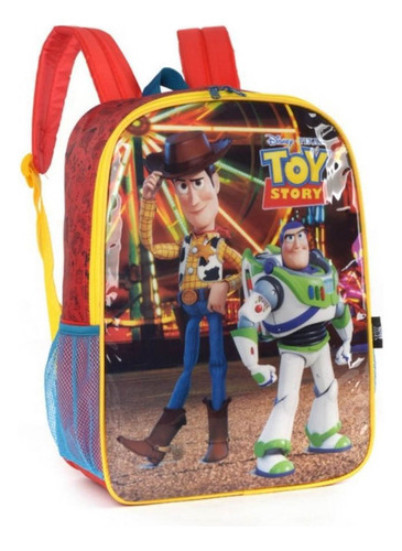 Mochila Escolar Infantil Toy Story Vermelho Is37081ty-vr Desenho do tecido Woody e Buzz