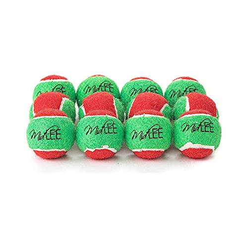 Mini Pelotas De Tenis Sonajero Perros Navidad, Rojo/ver...