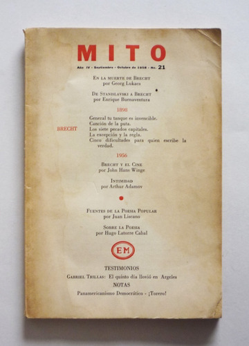 Revista Mito Numero 21 - Septiembre-octubre 1958