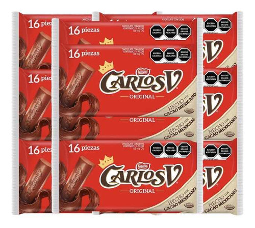 Carlos V Chocolate Original 160 Pz De 18 G C/u