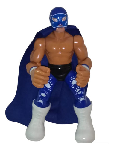 Figura Muñeco De Lucha Libre Luchador Blue Panther Paton