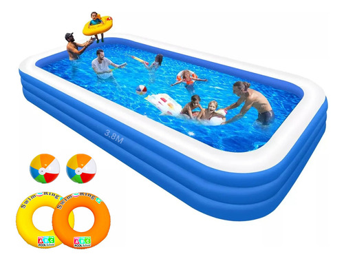 Alberca Inflable Grandes Piscinas Rectangulares 380cm Azul
