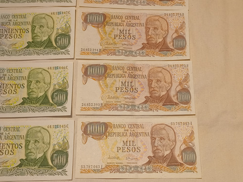 Billetes Argentina Pesos Ley 18.188 500 Y 1000 X10 Sc Y Sc-