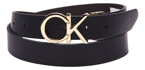 Calvin Klein Cinturon Para Mujer 13cke10001 Color Black/Brown Diseño de la tela Lisa Talla L