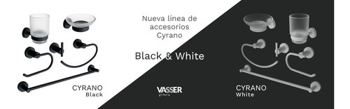 Toallero Barra Baño Barral Metal Vasser Cyrano Negro