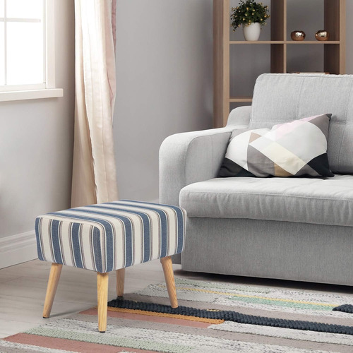 Taburete Otomano Pequeño Rectangular Tapizado