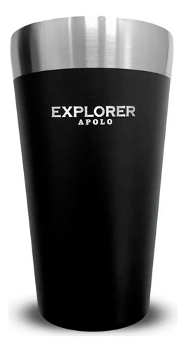 Vaso Térmico De Acero Inox 473 Ml Mate Térmico Bombilla Color Negro