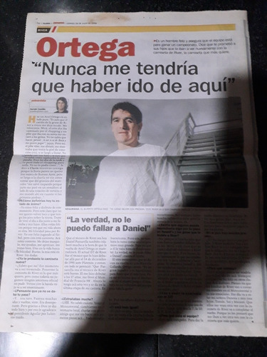 Clipping Diario Clarín Deportes 28 7 2006 Maradona Ortega (Usado)