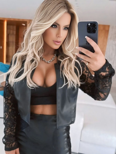 Chaqueta Elegante Hermosa Con Estilo Engomada Mangas Encaje Negro 4