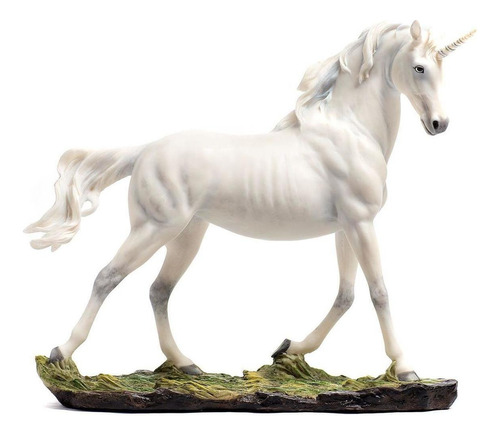 Escultura Unicornio Em Resina Veronese Poderes Mágicos 23 Cm