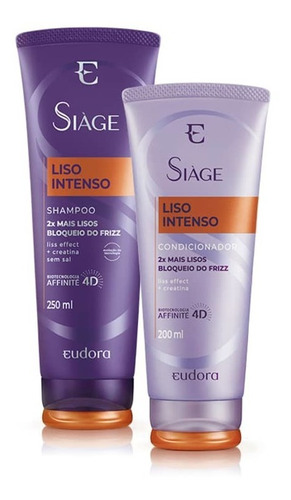 Imagem 1 de 2 de Shampoo + Condicionador Liso Intenso 4d - Eudora