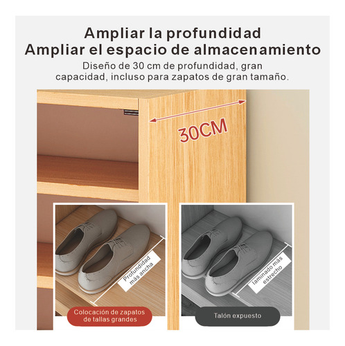 42.2*30*117cm Zapatero De Madera 7 Capas Pequeño