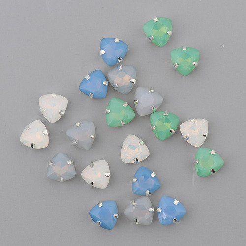 20pcs Triángulo Botón Rhinestone Hebillas De Piedras De