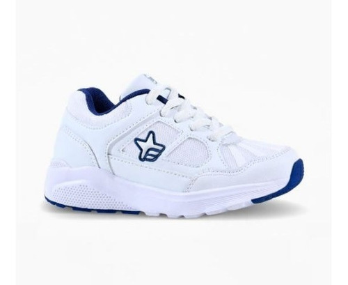 Zapatilla Footy Oficial  - 33 Al 38 - Blanco/azul - Colegial